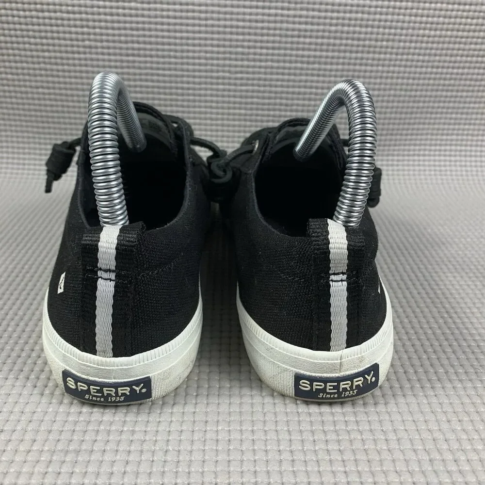 Sperry Women’s Crest Vibe Sneakers Shoes Linen Black Sts99251 US Size 6